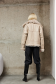 Double-sided beige sheepskin coat made of natural sheepskin